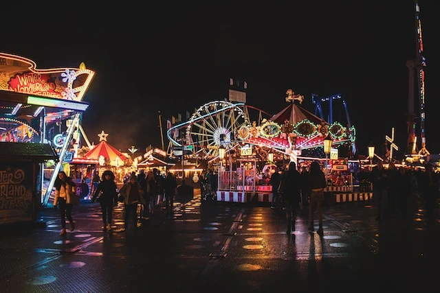 How is London in December? 5 Night view of Hyde Park Winter Wonderland, London, UK