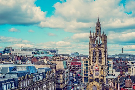 Newcastle Cathedral and Cityscape, Newcastle Upon Tyne, North East England